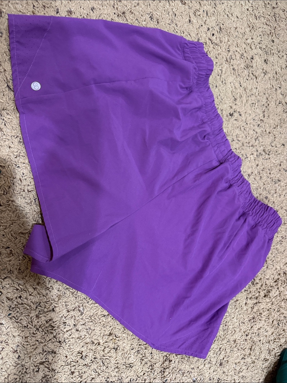 Women’s Purple Elastic-Waist Athletic Shorts CALIA size LARGE - Picture 5 of 5
